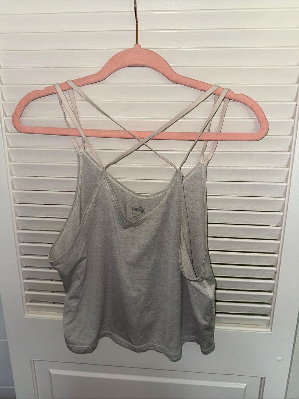 Puma Women's Light Gray Strappy Crossback Tank